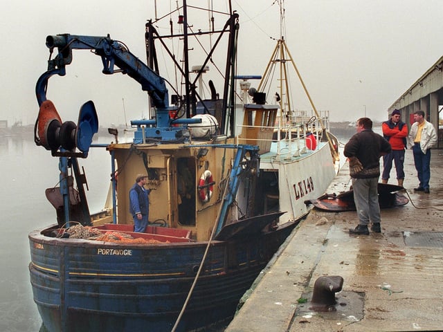 Trawler 'Korona' at Fleetwood Docks in 1999