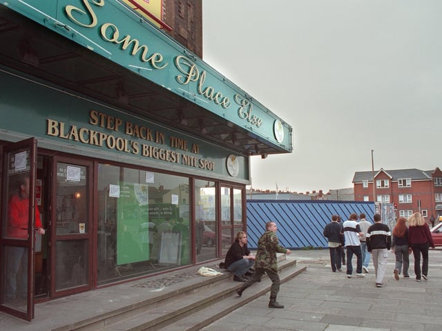 Ocean Colour Scene fans set off to the Opera House, from outside night spot Some Place Else in 1999