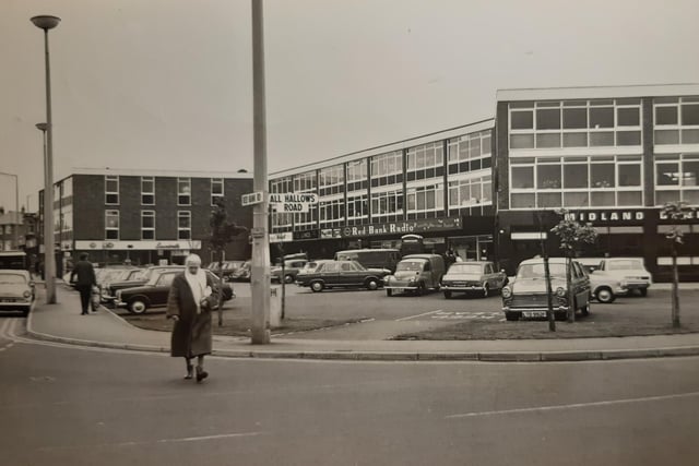 This photo was taken in 1971 and shows the Midland Bank and Red Bank Radio nestled among shops in Bispham Village