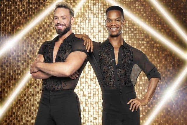 Johannes Radebe with dance partner, John Whaite, from Wigan.