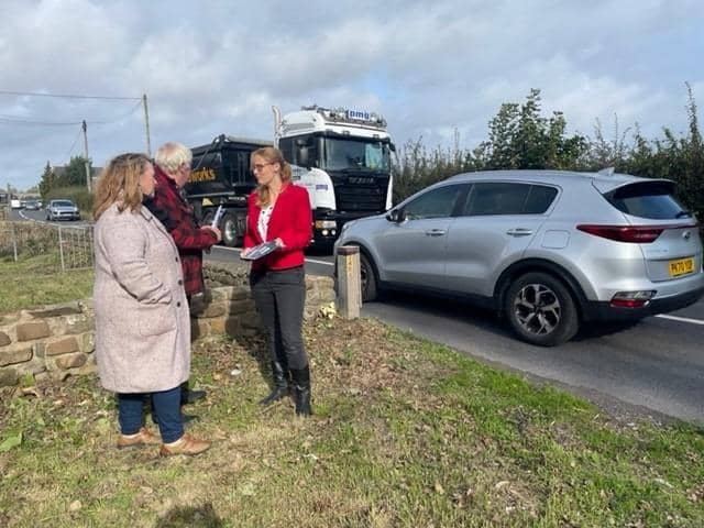 MP Cat Smith with Chris Allen and local campaigner Leanne Murray in Preesall