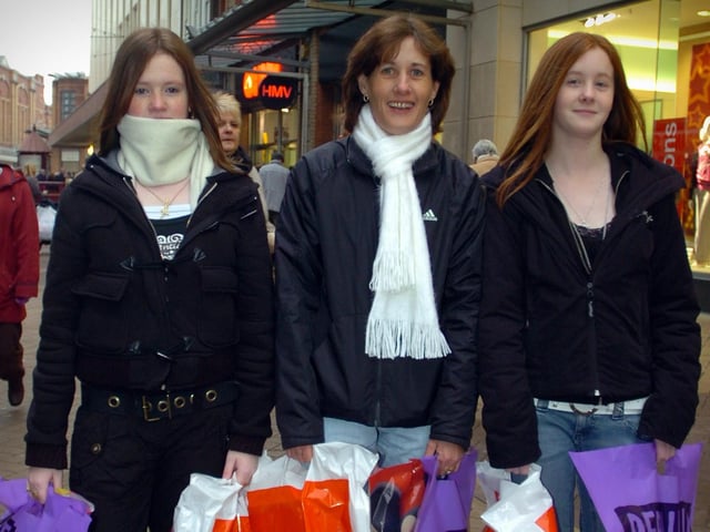 Boxing Day sales in Blackpool - Rachel, Kerry and Stacey Elliott