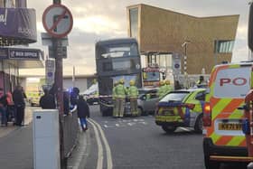 The scene of the bus crash in Church Street, Blackpool on Sunday evening (October 15). (Picture by Kevin Kelly)