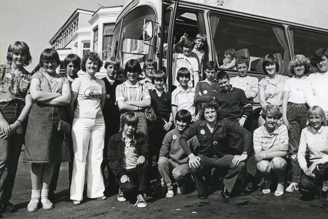 Members of the G Squad pictured at the start of their fun trip to Alton Tower in August 1981