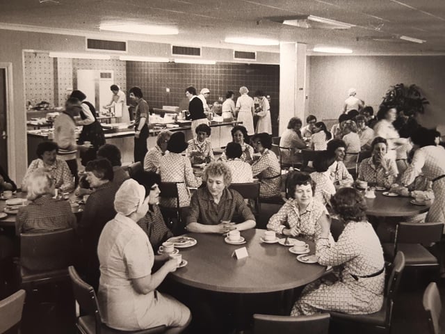 M&S staff canteen in 1980. Pity the prices for a working lunch weren't the same these days - a three course meal was 10p