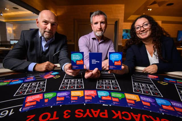 Player Protection Champions Gary Dixie, Colin McCluskey and Angela Attard reinforce Grosvenor Casinos commitment to responsible gaming this Safer Gambling Week
