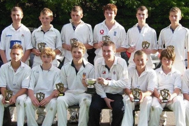 Garstang's victorious under 15s cricket team. Top (left to right): Jon Hay, Daniel Curwen, Lewis Johnson, Michael Sharp, Jack Asquithm and Nick Webster. Bottom (left to right): Ashley Whiteside, Freddie Catlow, Mark Walling, (captain) Mark Winstanley (team manager) Tyler Ibbotson, and Josh Roberts