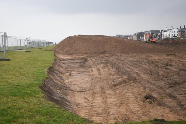 It is expected to take around four to five weeks to complete the work which includes removal of the grass and re-establishing the ground to create a continuous soft gradient.
Work started on March 9.