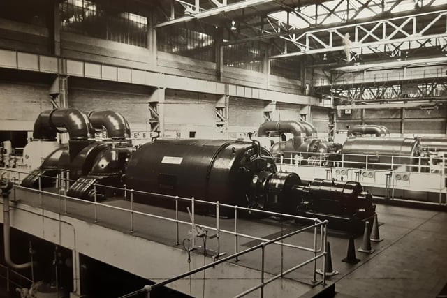 Three giant alternators served the power station. This was 1980