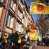 Anti-fracking protestors spent the morning outside County Hall to send councillors a message ahead of their debate on the subject