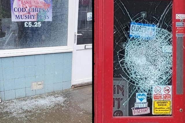 Shops on Topping Street have been targeted by yobs