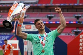 Former Blackpool keeper Stuart Moore has joined Morecambe Picture: Catherine Ivill/Getty Images