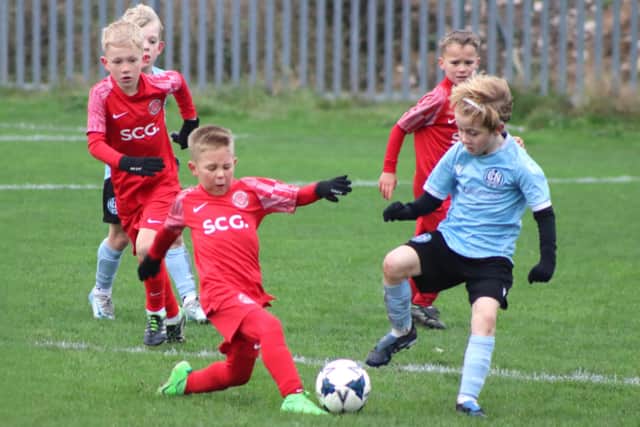 CN Sports U9s took on Blackpool Wren Rovers U8s at Common Edge Photo: Karen Tebbutt