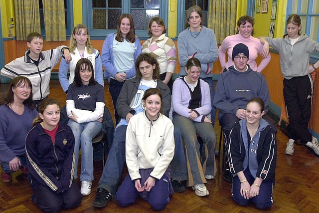 Drama workshop at the Milton Community Centre, Fleetwood. Standing: (from left) Luke Parker, Michelle Glass, Kerry Hoole, Sarah Harris, Mandy Precious, Elizabeth Cooke and Lindsey Dearden. Middle row: Janet Cullingworth, Chelsea Miller, Patrick Heron, Zoe Horsfield and Jamie Hale, with Justine Crosswell (left), Hayley Geddes and Sammy Jo Chisholm (right) at the front