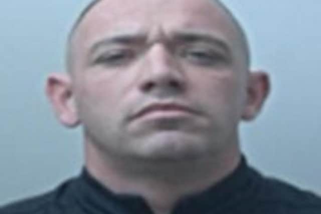 Liam Brown is wanted after two police cars were rammed by a 4x4 vehicle in Blackpool (Credit: Lancashire Police)
