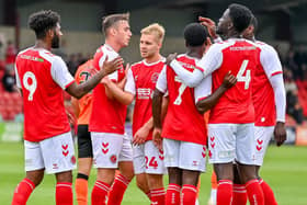 Fleetwood Town hope to be celebrating again at Morecambe this afternoon Picture: Adam Gee