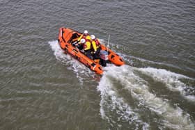 Fleetwood RNLI rescued two people from a stranded speedboat out in Morecambe Bay