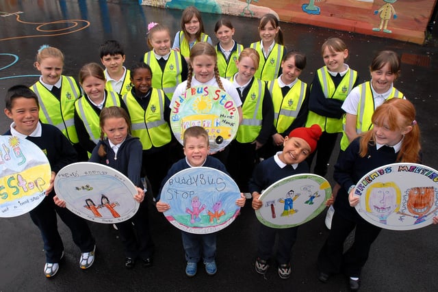 These pupils from Stanhope Primary School were keen playground buddies. Remember this from 14 years ago?