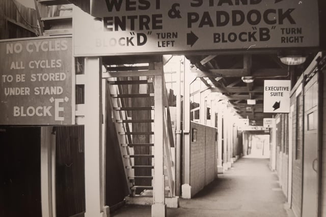 The tunnels underneath West Stand and Centre Paddock in 1980