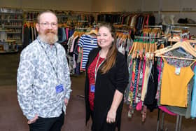 Assistant Manager Trevor Thaine and Manager Christina Sharpe inside the new YMCA store in St Nic's Arcade, Lancaster. Photo: Kelvin Stuttard