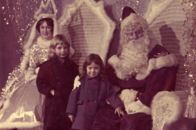 A visit to Father Christmas at Lewis's department store in 1964 for Heather Brown (six) and her younger sister Lyndsey (four).
