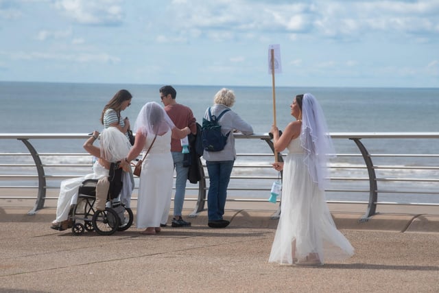 The ladies were out fundraising on Blackpool seafront
