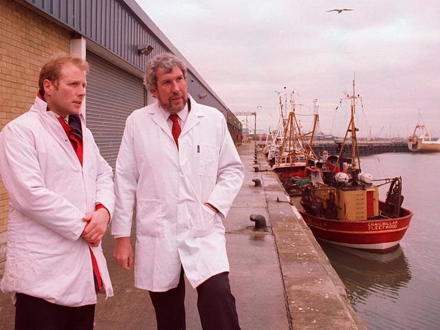 Prospective Labour Fisheries Minister Mr Elliot Morley (right), with Fleetwood Port Superintendent Callum Couper in 1997