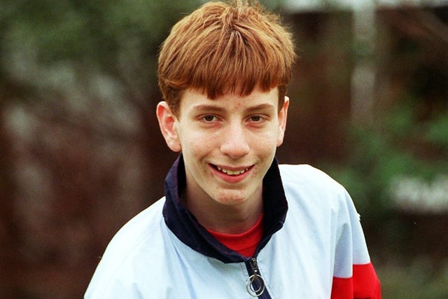 Anthony Ford who had won the Lancs Schools Under 14 Cross-Country Championships, 1997