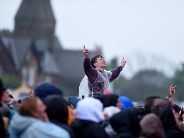 Friday night at Lytham Festival: crowds were in good spirits in spire of the rain
