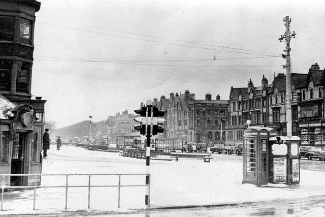 St Annes Square in the early 1960s, when the shops included Seymour, Mead and Co Ltd. M Beaver's and George Sanders Fabrics are also pictured