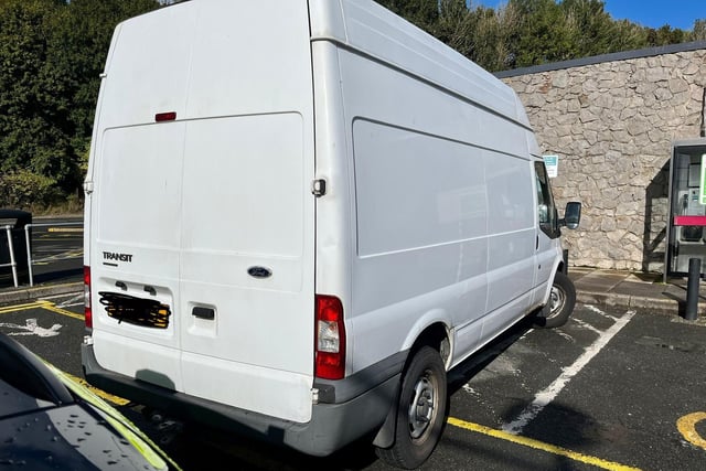 This cloned Ford Transit was seen travelling on the northbound M6.
It was stopped at Burton Services where the driver was dealt with for numerous offences and the van recovered.