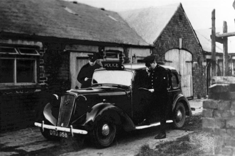 An Austin 16 police patrol car in Kirkham in 1944 with one of the PCs using a radio in what's described as a "replay" of the Freckleton Air Disaster.
historical