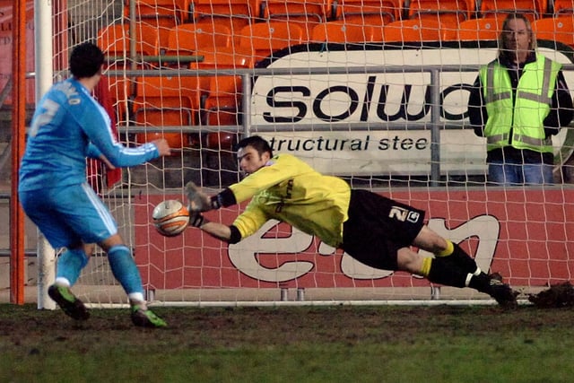 Matt Gilks saves Scott McDonald's penalty in Blackpool v Middlesbrough, 2010