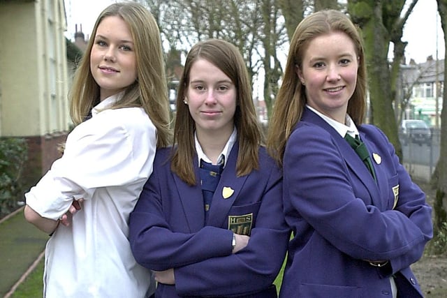 Highfield High School pupils Stephanie Clarke, Michelle Robinson and Rebecca Hems