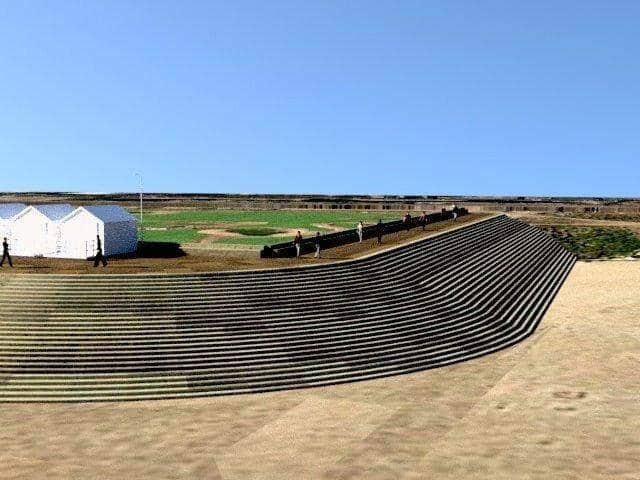 A section of the planned new seawall for St Annes