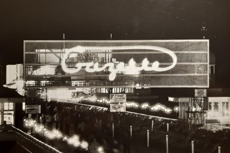 The Gazette's name in lights in this North Pier photo from 1982
