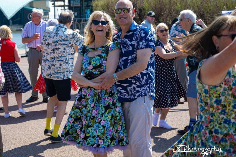 Passers-by stopped to watch all the dancers - and some even joined in