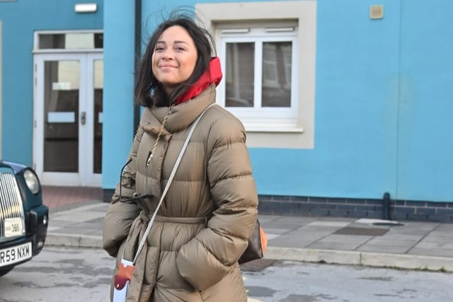 Around 100 fans waited outside the Big Blue Hotel on Sunday morning for a glimpse of the Strictly stars, including professional dancer Katya Jones