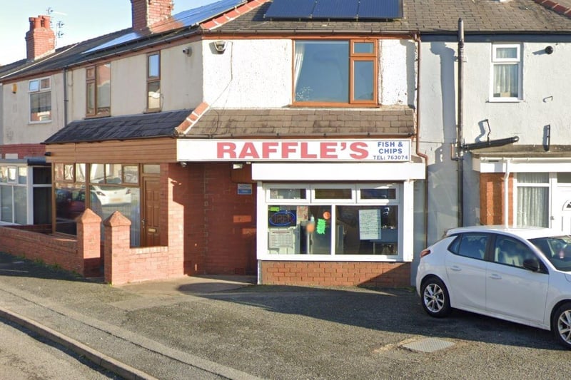 Raffle's Fish and Chips | 1 Cunliffe Rd, Blackpool, FY1 6RZ | Rating: 4.7 out of 5 (177 Google reviews) | "Delicious fish and chips all cooked fresh. Loads of choice too."