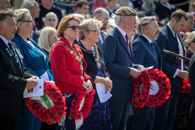 Coun Kath Benson, Mayor of Blackpool, and her sister Therese Clark,  are  among those attending the Falklands War 40th anniversary ceremony at the town's cenotaph