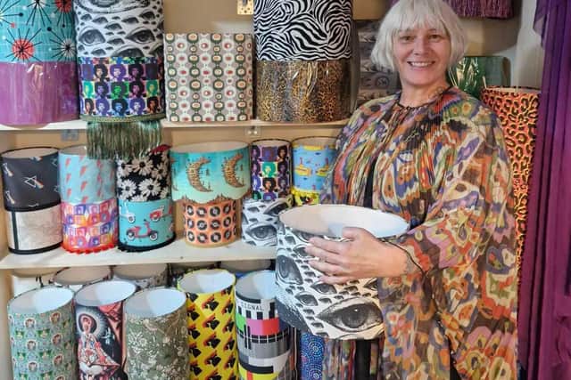 Debs from Lady Moth Emporium shows her wide range of handmade lampshades