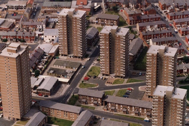 An aerial shot of Layton flats in 1992
