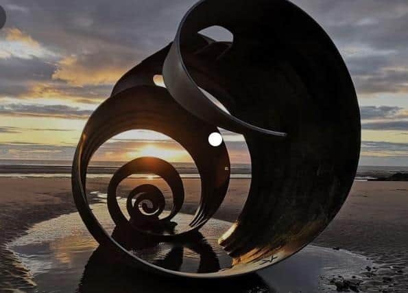 The sculpture of Mary's Shell is a popular feature of Cleveleys' Mythic Coastline