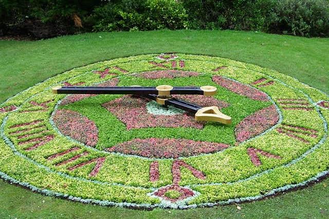 The Floral Clock shown with a former planting design