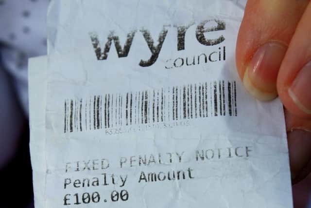 The enforcement officers - employed by a private firm working on behalf of Wyre Council - can issue £100 on-the-spot fines to those accused of dropping litter and cigarette ends on the pavement