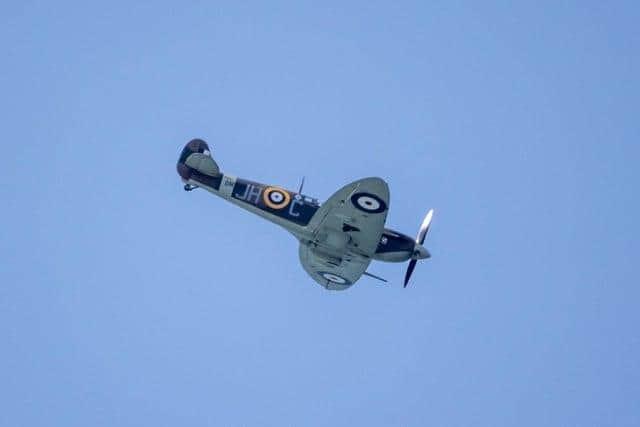 A Spitfire takes to the air during Blackpool Air Show