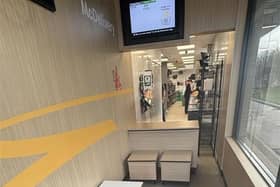 Dedicated courier entrance at Rigby Road McDonald's