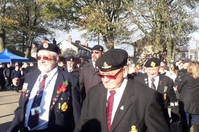 Veterans during Remembrance Sunday in Fleetwood 2021.
