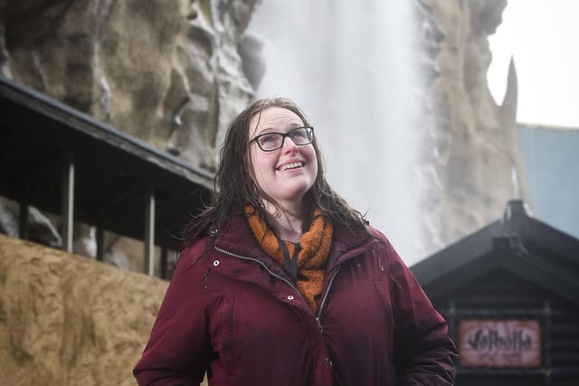 Media day for the newly reopened Valhalla ride at Blackpool Pleasure Beach. Pictured is Gazette reporter Lucinda Herbert.