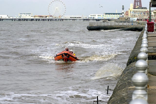 Blackpool lifeboat on a training exercise in 2002